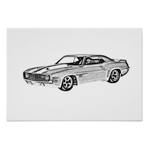 307x307 Camaro Art Amp Wall Zazzle - 1969 Camaro Sketch