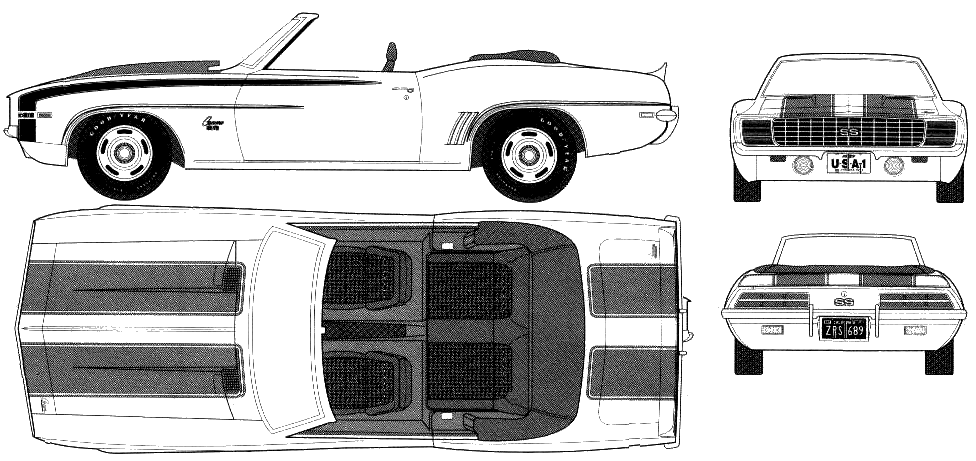 976x461 Car Chevrolet Camaro Ss Convertible 1969 The Photo Thumbnail - 1969 Camaro Sketch