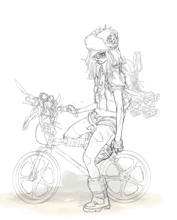 600x744 Girls From The Wasteland Sketch 2 Digitalart.io - 2 Girls Sketch