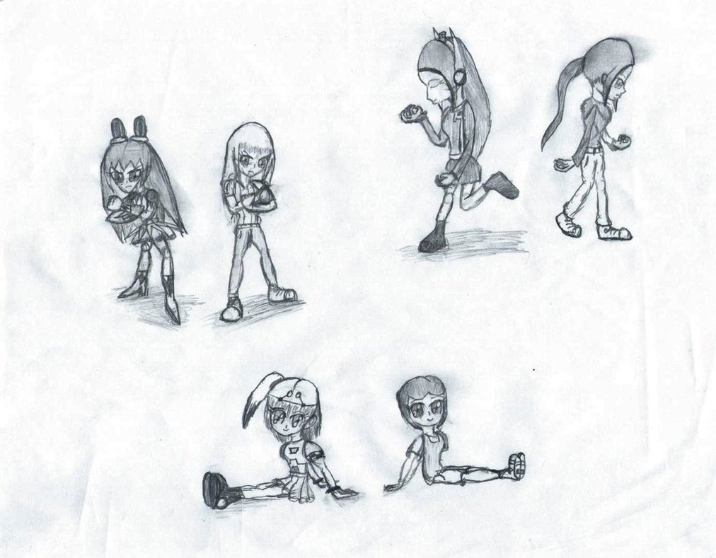 1012x789 Power Ranger Girls Sketch 2 By Zenkai97 - 2 Girls Sketch