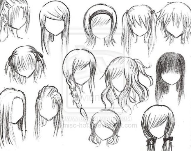 655x518 Drawing Girl Hair Styles Anime Hairstyles For Girls Drawing - 2 Girls Sketch