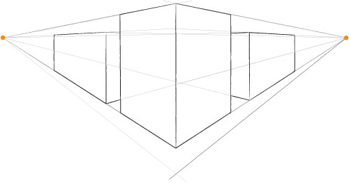 500x263 Perspective Drawing For Beginners Two Point Perspective - 2 Point Perspective Sketch
