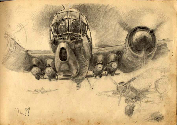 750x530 World War Ii Sketches By Hans Liska - 2 Sketch