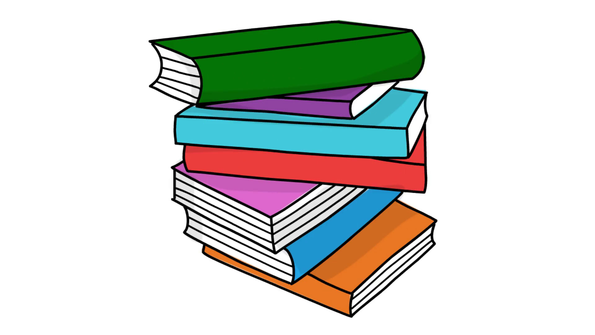 1920x1080 Stack Of Book 2 Sketch Illustration Hand Drawn Animation - 2 Sketch