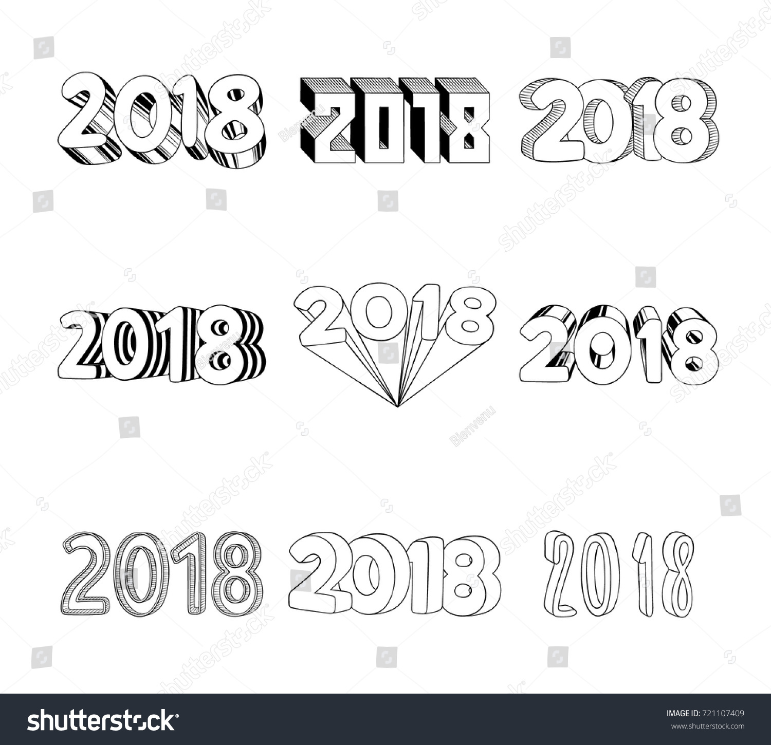 1500x1450 Happy New Year 2018 Sketch Merry Christmas Amp Happy New Year 2019 - 2018 Sketch