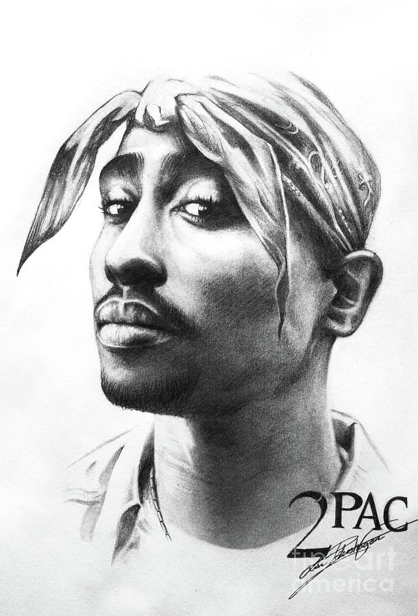 610x900 2pac Drawing By Lin Petershagen - 2pac Sketch