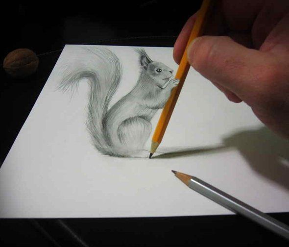 590x504 The Very Best 3d Pencil Sketch Art Drawing 3d Anamorphic - 3 D Sketches