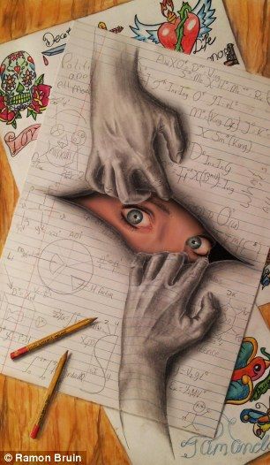 306x526 The Pictures That Draw You In... Amazing 3d Sketches That Look As - 3 D Sketches