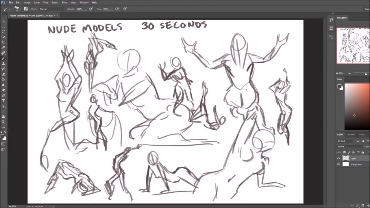 1280x720 Figure Drawing 30 Second Warmup Sketches - 30 Second Sketches