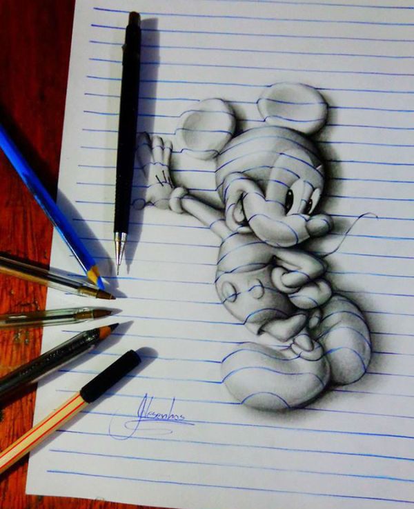 600x738 This 17 Year Old Creates Incredible 3d Art Art - 3d Art Sketch