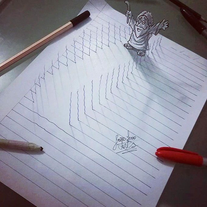 680x680 This Self Taught Teenager Draws Mind Bending 3d Art With Regular - 3d Art Sketch