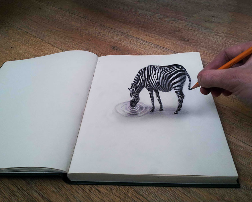 880x704 33 Of The Best 3d Pencil Drawings Bored Panda - 3d Art Sketch