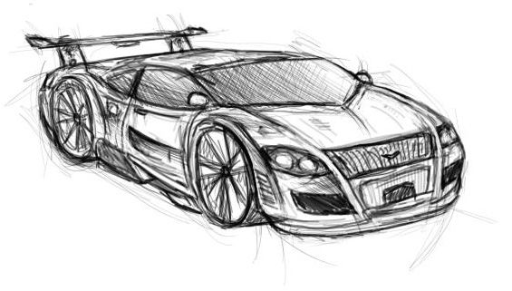 565x321 Car Sketch By Ya3 - 3d Car Sketch