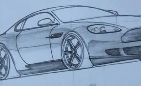 450x275 How To Draw A Car 3d Step By Step Hd - 3d Car Sketch