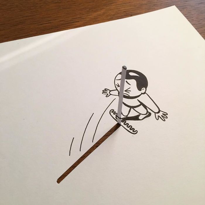 700x700 Illustrator Uses Clever 3d Tricks To Bring His Cartoons To Life - 3d Cartoon Sketch