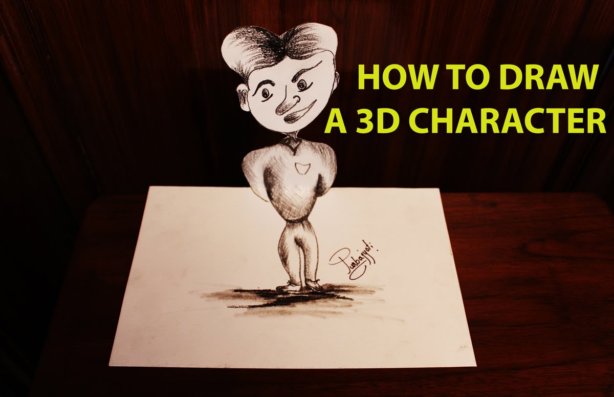 1200x775 How To Drawing And Sketching 3d Cartoon Character - 3d Cartoon Sketch