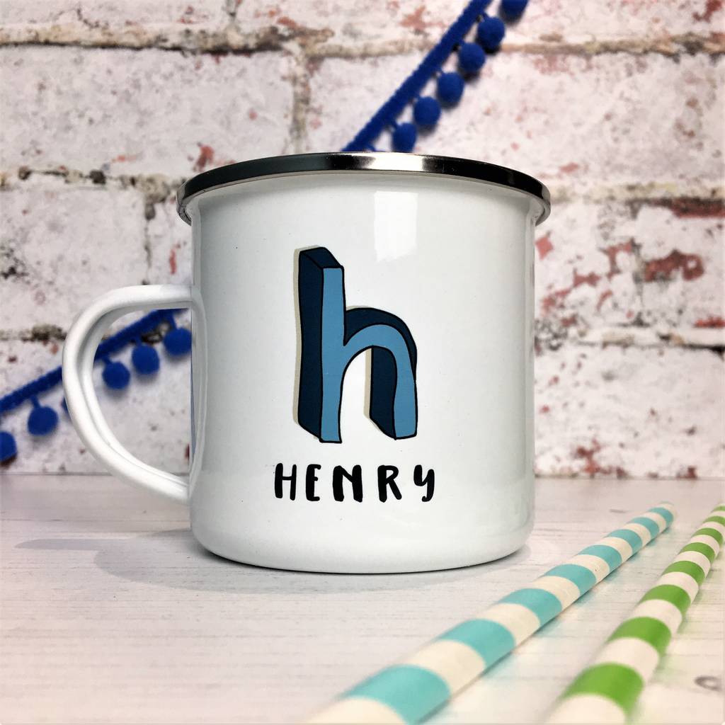 1024x1024 Personalised 3d Cartoon Sketch Initial Enamel Mug By Hendog - 3d Cartoon Sketch