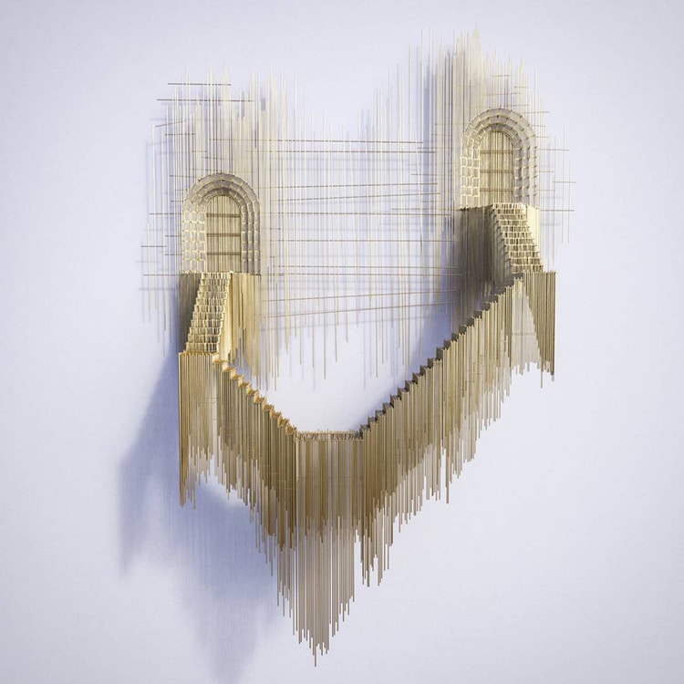 750x750 Artist Creates Architectural 3d Sketch Like Wire Sculptures - 3d Cross Sketch