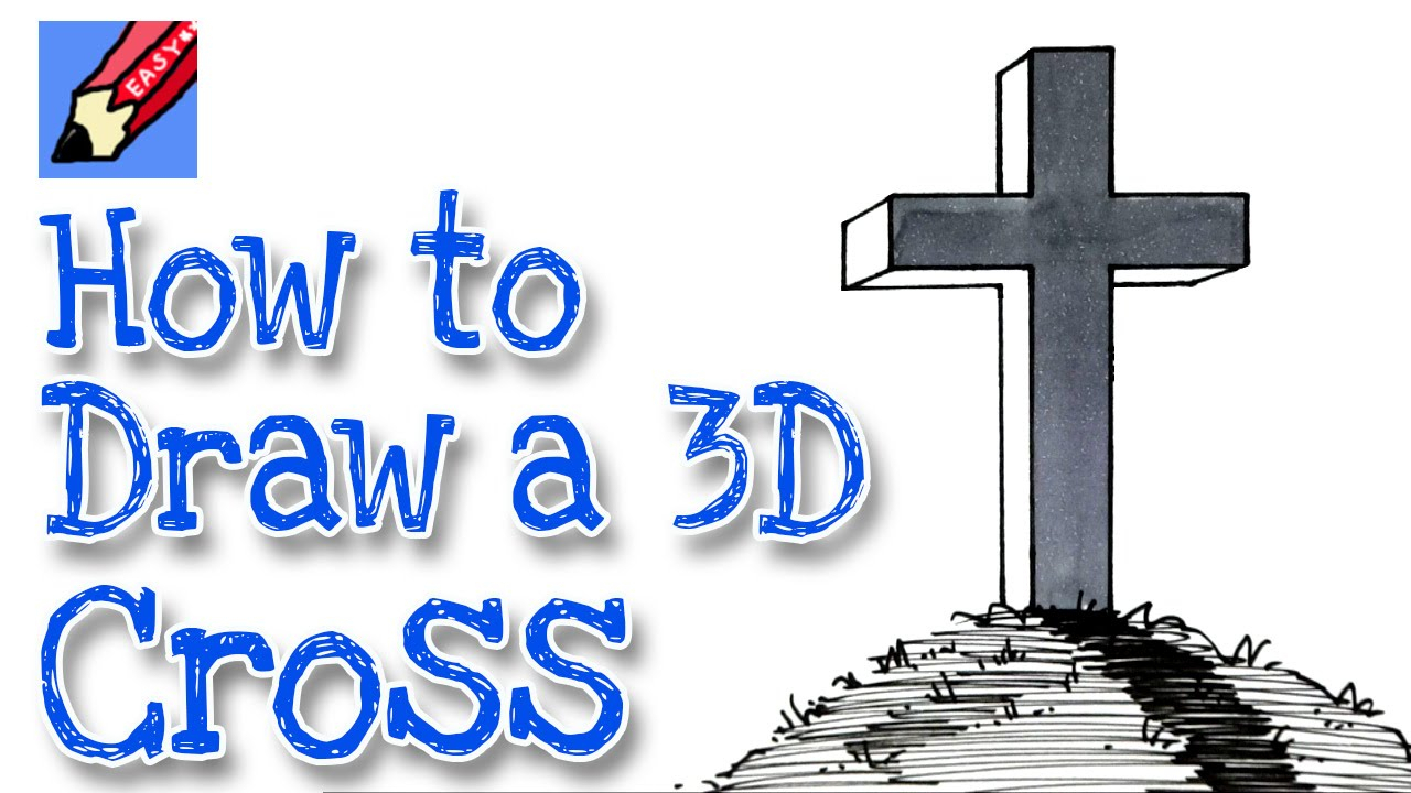 1280x720 3d Cross Drawing How To Draw A Cross In 3d - 3d Cross Sketch