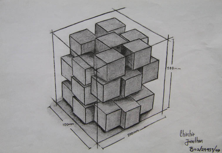 Эскиз кубика рубика