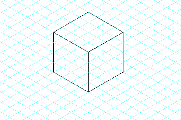 600x400 Drawn Cube Sketch - 3d Cube Sketch