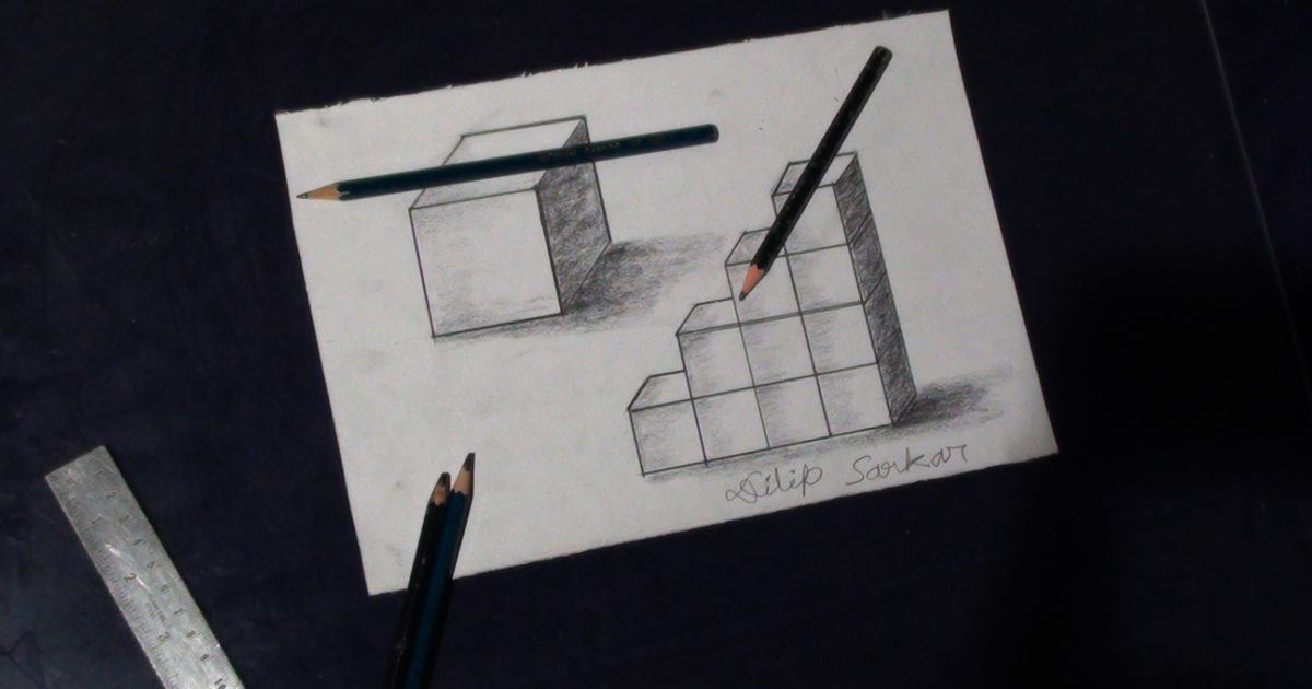1200x630 How To Draw - 3d Cube Sketch