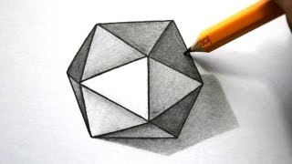 320x180 How To Draw A 3d Hexagon - 3d Diamond Sketch