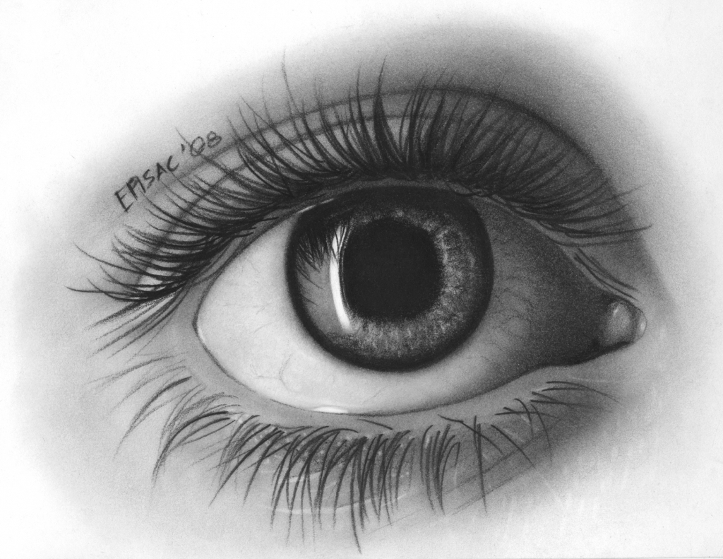 1024x791 How To Draw 3d Eyes 3d Eye Pencil Sketch How To Draw A Realistic - 3d Eye Sketch