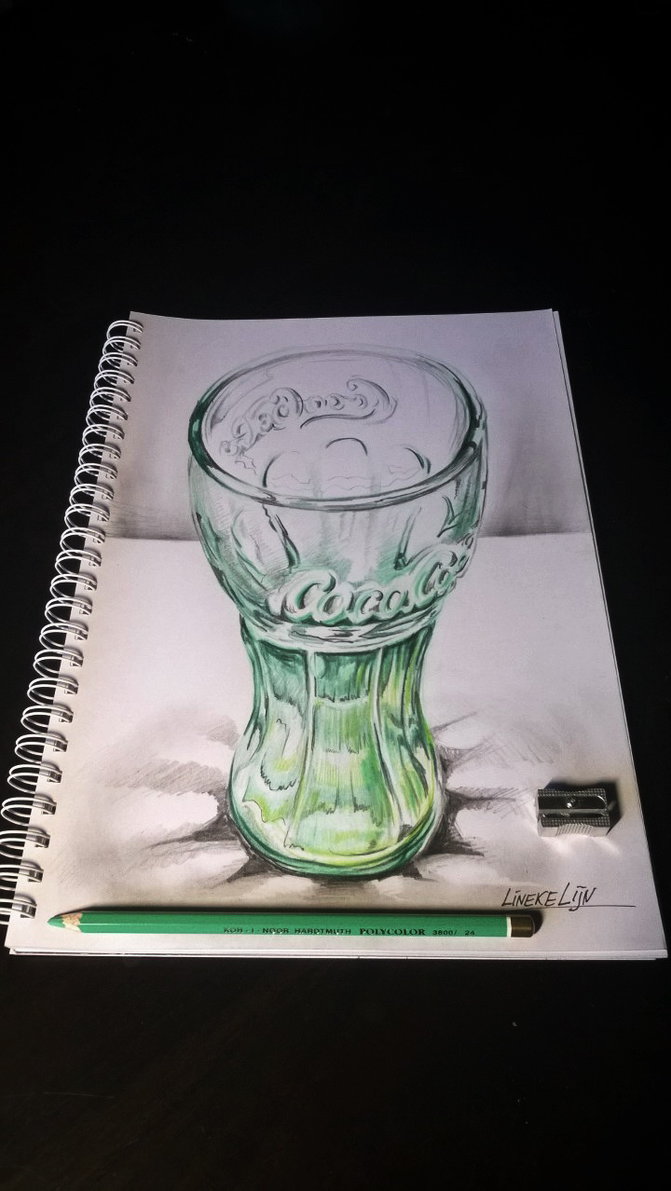 671x1191 3d Drawing - 3d Glass Sketch