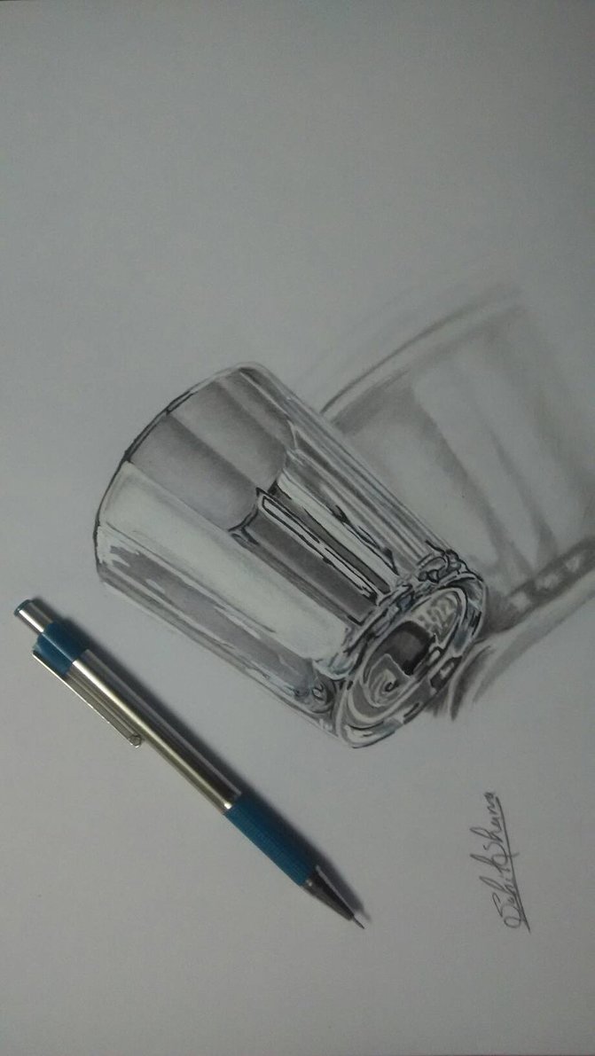 671x1191 3d Glass Sketch By Sahil Arts - 3d Glass Sketch
