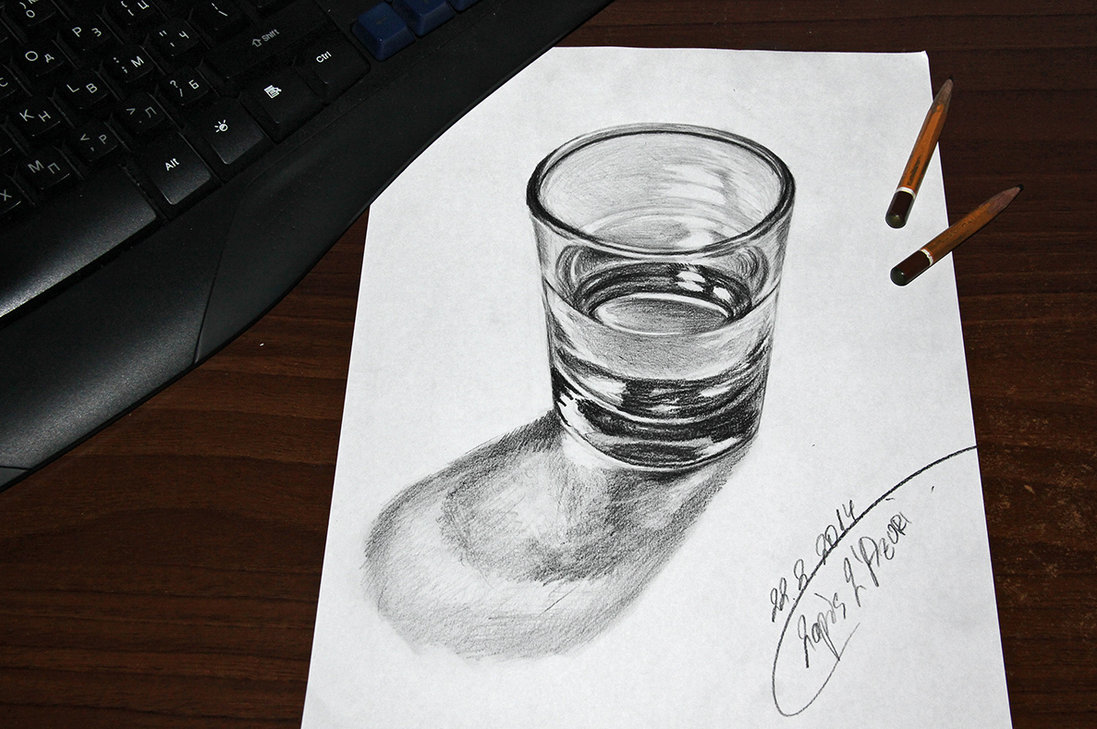 3d Glass Sketch at PaintingValley.com | Explore collection of 3d Glass ...