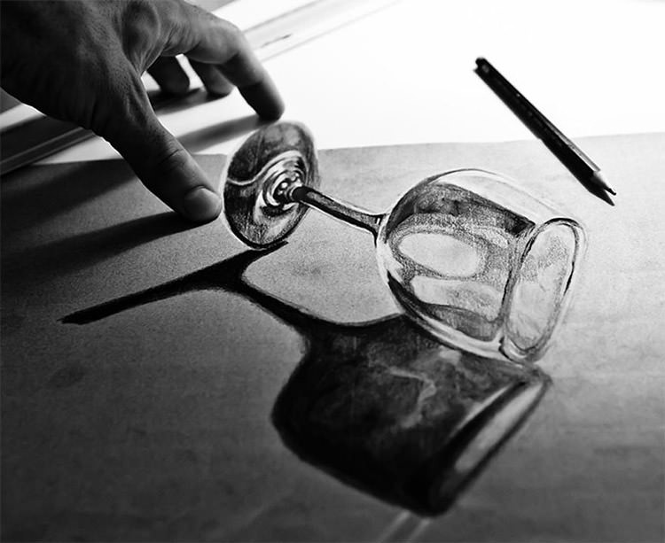 750x613 Pencil Sketch 3d , Why Its Amazing Erudite Blog Medium - 3d Glass Sketch