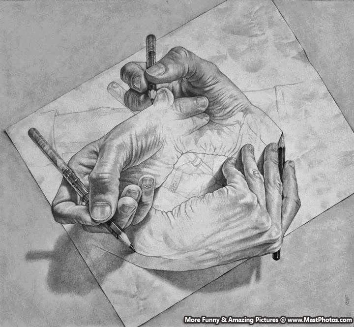 720x665 3d Pencil Sketch Amazing 3d Hands Illusion Ameazing Use Of - 3d Hand Sketch