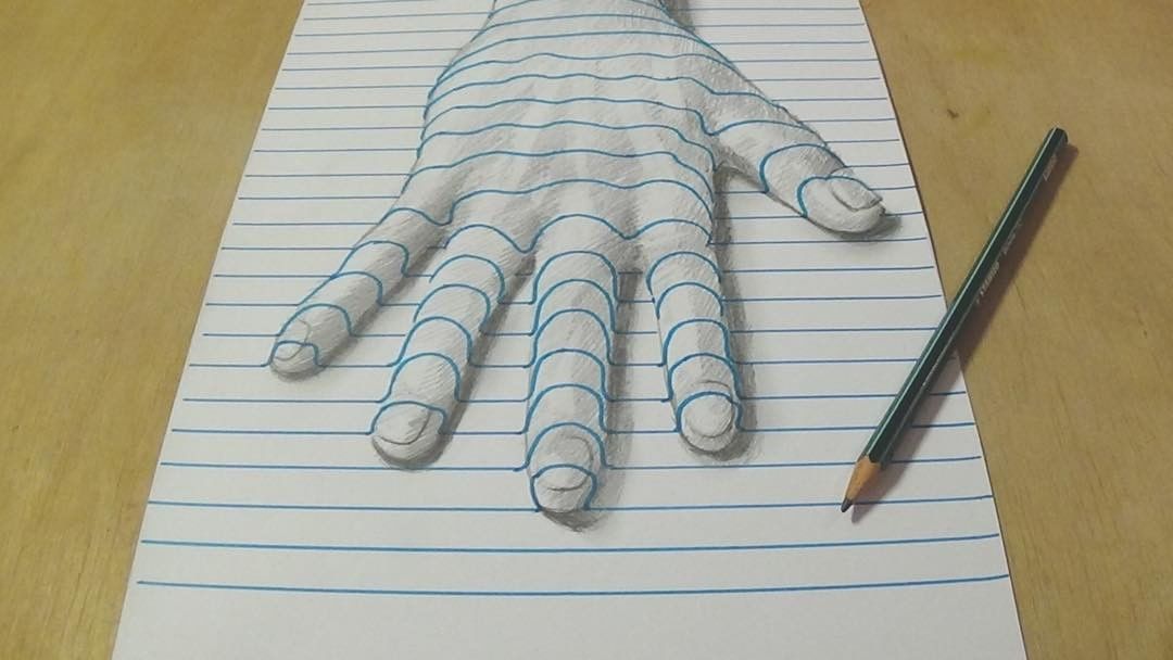 1080x608 50 Beautiful 3d Drawings - 3d Hand Sketch
