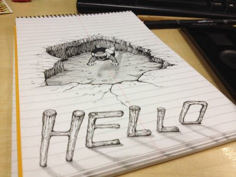 475x356 Fake 3d Hand Drawing Amazing! Art Photography - 3d Hand Sketch