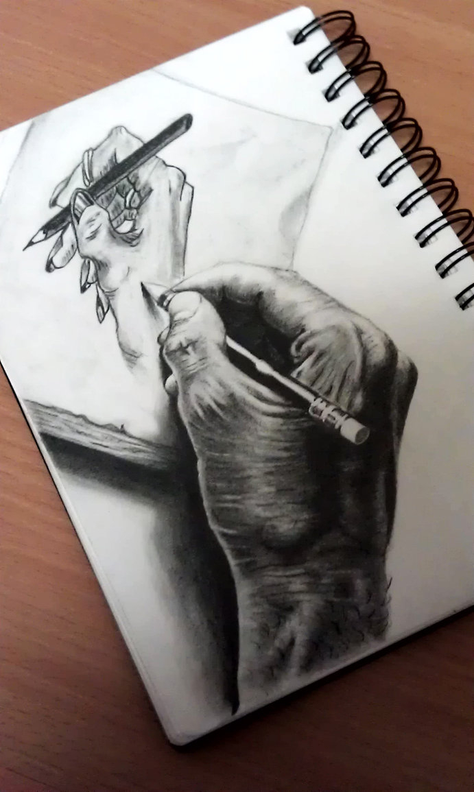 691x1155 3d Hand Drawing 3d Drawing Hand Drawing A Handomimic - 3d Hand Sketch