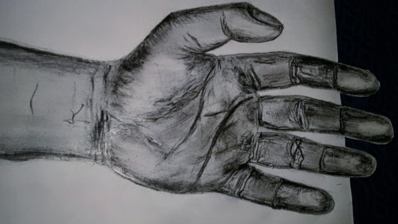 1280x720 How To Draw A 3d Hand Step By Step Pencil Sketch.. - 3d Hand Sketch