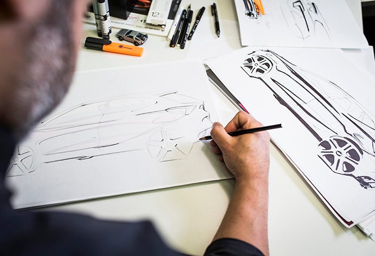 748x511 Pencil, Paper, 3d Glasses - 3d Hand Sketch