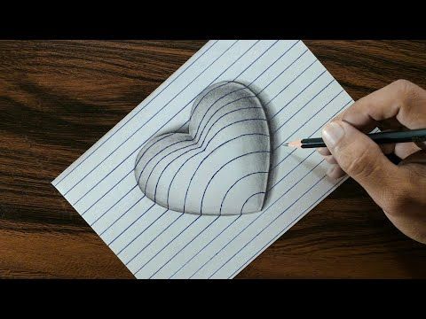 480x360 How To Draw 3d Hole Heart Shape - 3d Heart Sketch