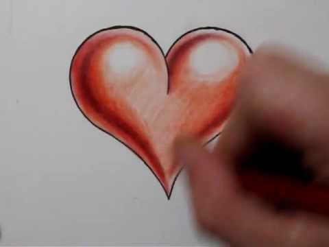 480x360 How To Draw A Heart Shape And Add 3d Shading - 3d Heart Sketch