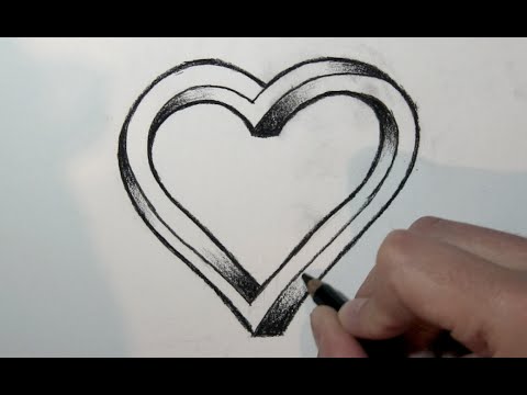 480x360 Love Heart - 3d Heart Sketch