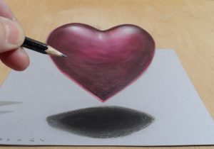 3d Heart Sketch at PaintingValley.com | Explore collection of 3d Heart ...