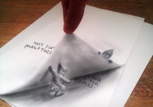 300x210 Images Of Pencil Sketch Of Simple 3d Drawings Easy But Interesting - 3d Hole Sketch
