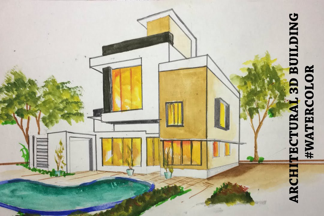 3d House Sketch at PaintingValley.com | Explore collection of 3d House ...