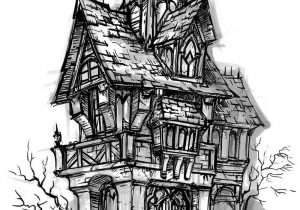 300x210 Ghost House Sketch Art 3d How To Draw A Haunted House Easy - 3d House Sketch