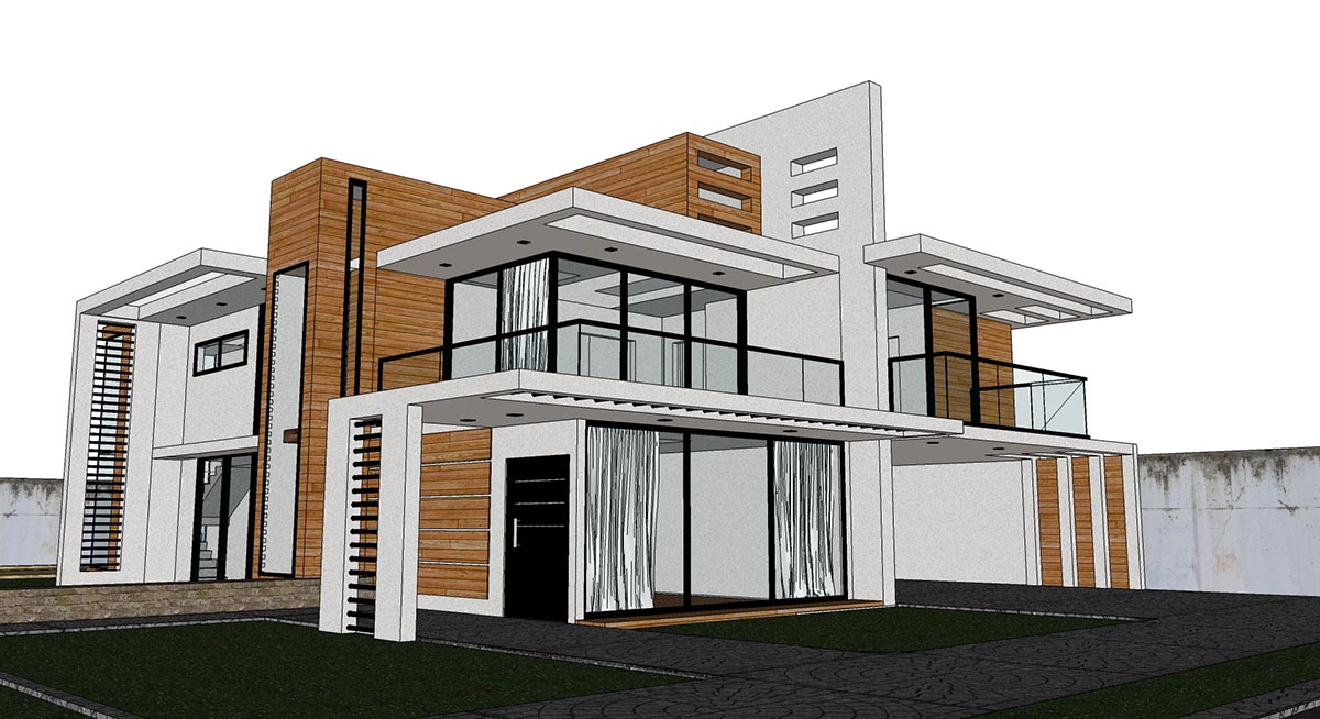 3d House Sketch at PaintingValley.com | Explore collection of 3d House ...