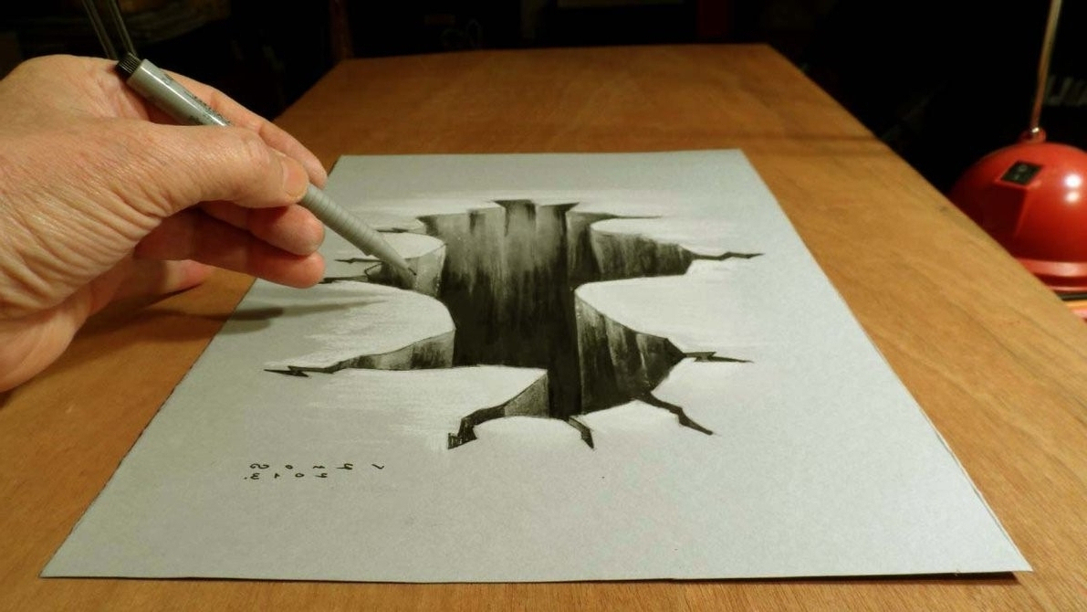 1191x670 Images Of Pencil Sketch Of Simple 3d Drawings Easy 3d Pencil - 3d Pencil Sketch