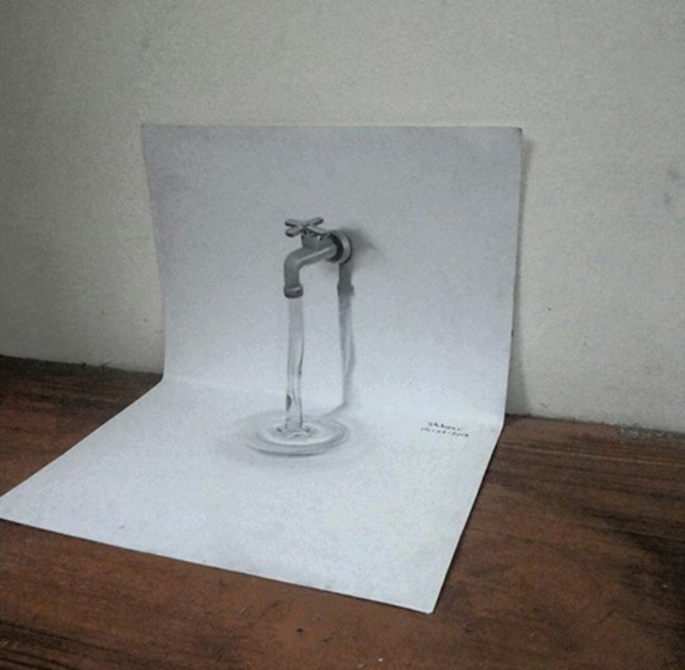 962x940 Tap 3d Pencil Drawing Md Shkour - 3d Pencil Sketch