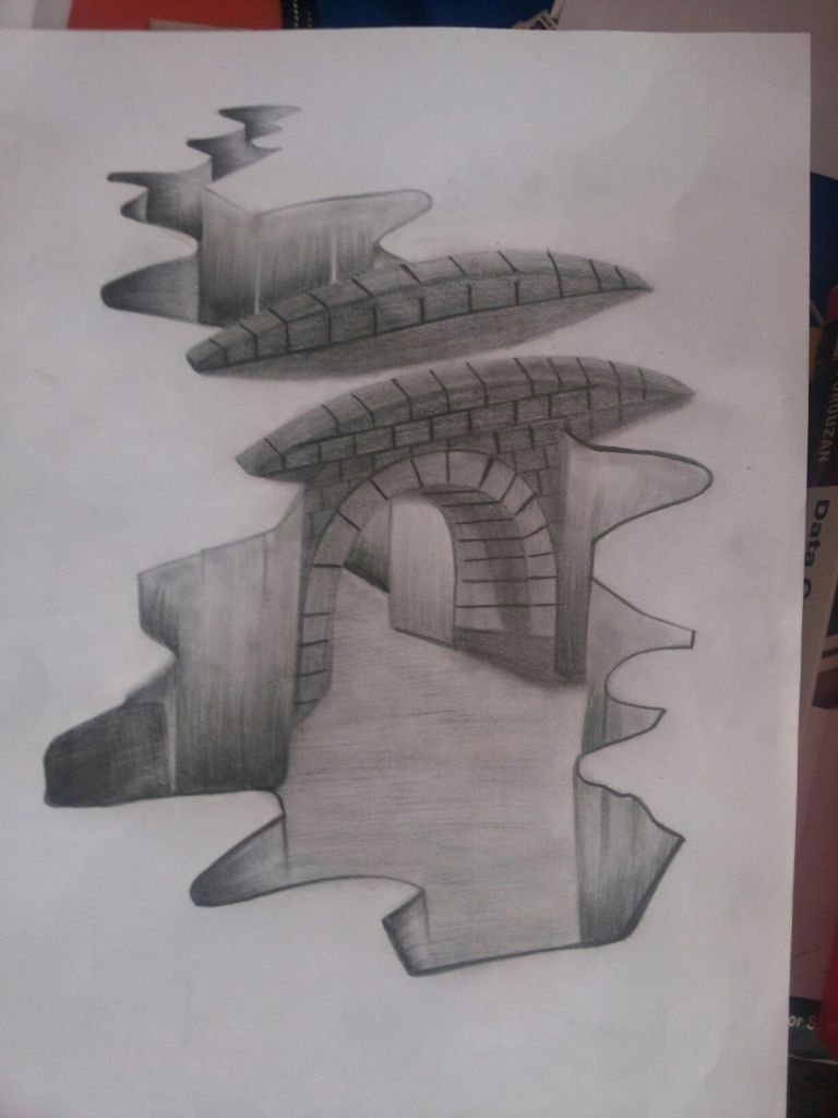 768x1024 3d Sketch 3d Gun Image 3d Drawing - 3d Simple Sketch