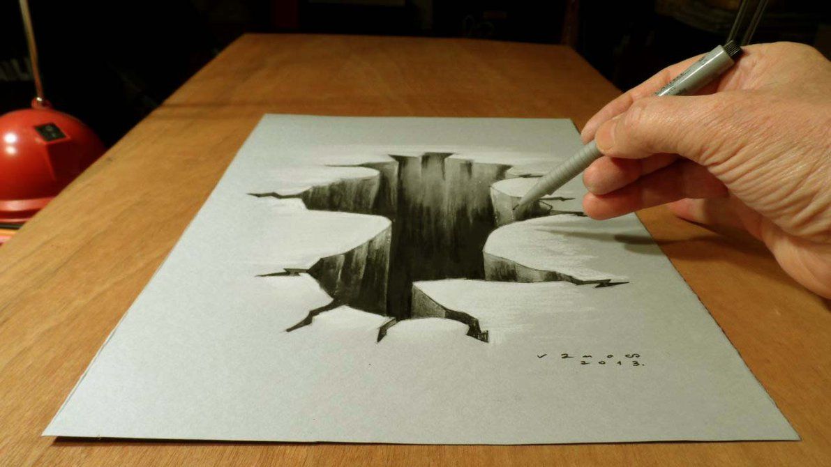 1191x670 Awesome 3d Notebook Drawings Created By A 15 Year Old Kid Doodle - 3d Simple Sketch